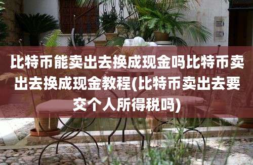 比特币能卖出去换成现金吗比特币卖出去换成现金教程(比特币卖出去要交个人所得税吗)