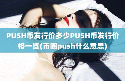 PUSH币发行价多少PUSH币发行价格一览(币圈push什么意思)