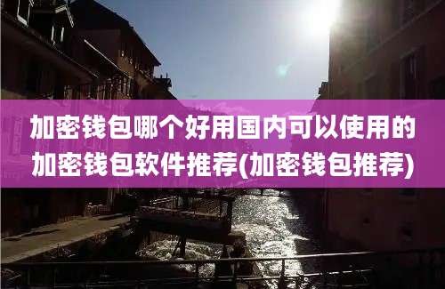 加密钱包哪个好用国内可以使用的加密钱包软件推荐(加密钱包推荐)