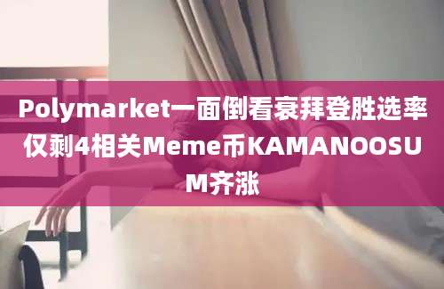 Polymarket一面倒看衰拜登胜选率仅剩4相关Meme币KAMANOOSUM齐涨