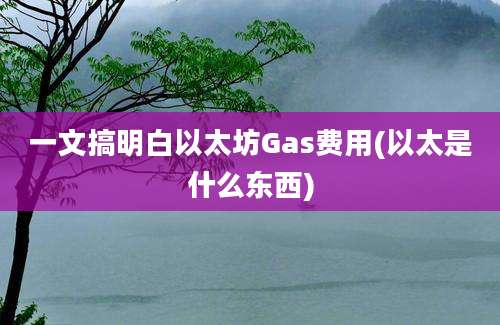 一文搞明白以太坊Gas费用(以太是什么东西)