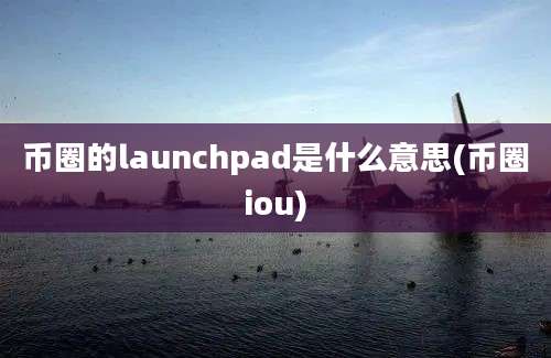 币圈的launchpad是什么意思(币圈iou)