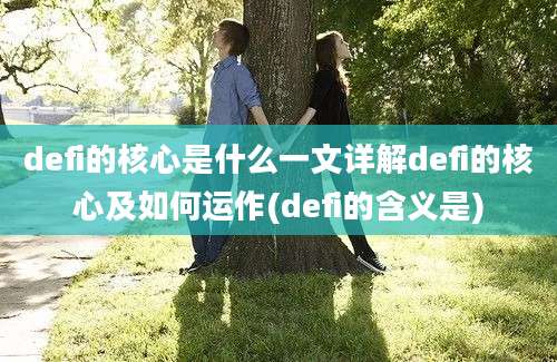 defi的核心是什么一文详解defi的核心及如何运作(defi的含义是)