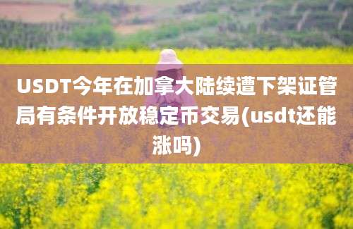 USDT今年在加拿大陆续遭下架证管局有条件开放稳定币交易(usdt还能涨吗)