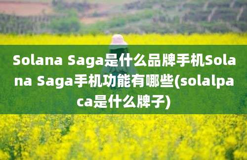 Solana Saga是什么品牌手机Solana Saga手机功能有哪些(solalpaca是什么牌子)