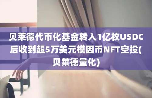 贝莱德代币化基金转入1亿枚USDC后收到超5万美元模因币NFT空投(贝莱德量化)