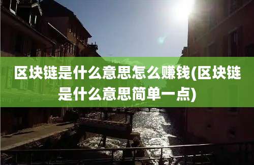 区块链是什么意思怎么赚钱(区块链是什么意思简单一点)