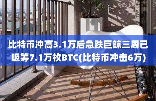 比特币冲高3.1万后急跌巨鲸三周已吸筹7.1万枚BTC(比特币冲击6万)