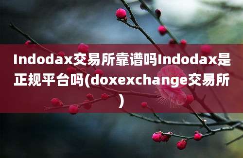 Indodax交易所靠谱吗Indodax是正规平台吗(doxexchange交易所)