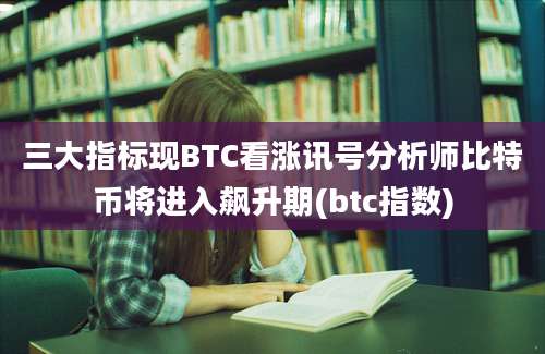 三大指标现BTC看涨讯号分析师比特币将进入飙升期(btc指数)