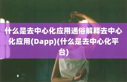 什么是去中心化应用通俗解释去中心化应用(Dapp)(什么是去中心化平台)