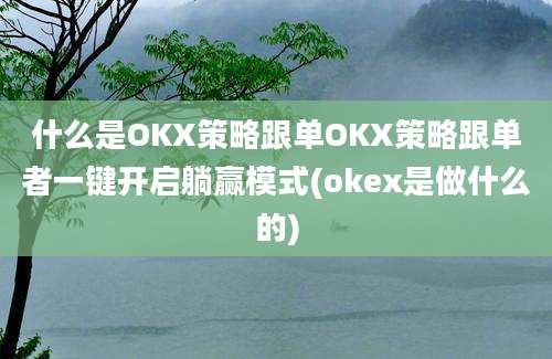 什么是OKX策略跟单OKX策略跟单者一键开启躺赢模式(okex是做什么的)