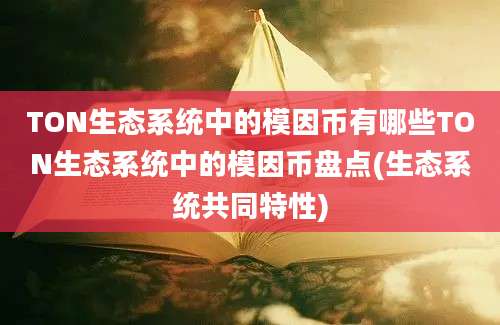 TON生态系统中的模因币有哪些TON生态系统中的模因币盘点(生态系统共同特性)