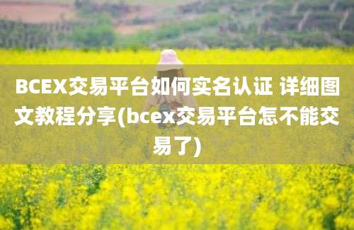 BCEX交易平台如何实名认证 详细图文教程分享(bcex交易平台怎不能交易了)