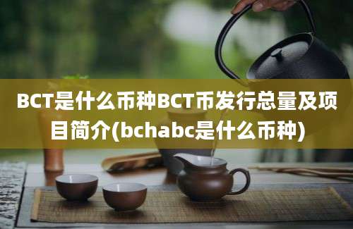 BCT是什么币种BCT币发行总量及项目简介(bchabc是什么币种)