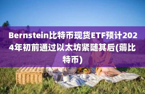 Bernstein比特币现货ETF预计2024年初前通过以太坊紧随其后(薅比特币)