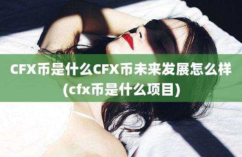 CFX币是什么CFX币未来发展怎么样(cfx币是什么项目)