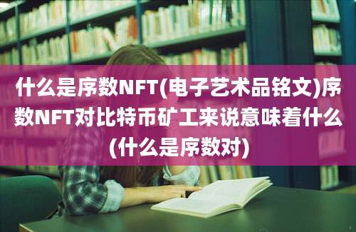 什么是序数NFT(电子艺术品铭文)序数NFT对比特币矿工来说意味着什么(什么是序数对)