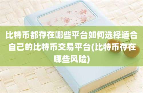 比特币都存在哪些平台如何选择适合自己的比特币交易平台(比特币存在哪些风险)