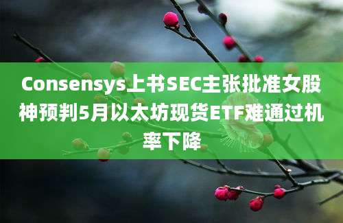 Consensys上书SEC主张批准女股神预判5月以太坊现货ETF难通过机率下降