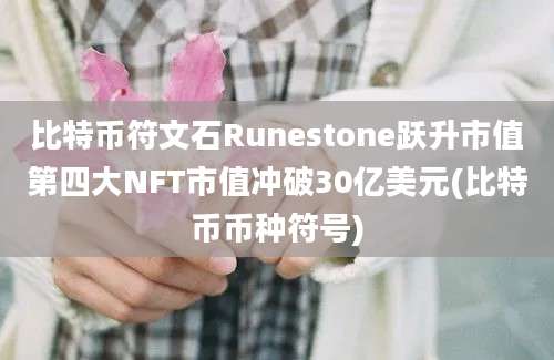 比特币符文石Runestone跃升市值第四大NFT市值冲破30亿美元(比特币币种符号)