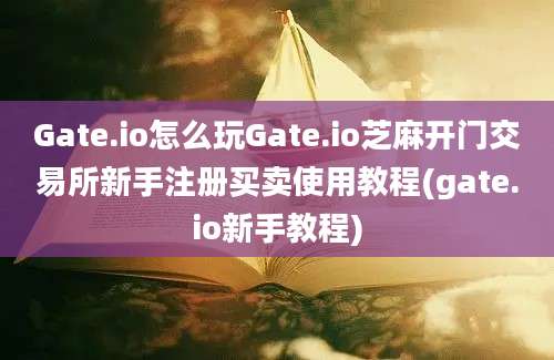 Gate.io怎么玩Gate.io芝麻开门交易所新手注册买卖使用教程(gate.io新手教程)