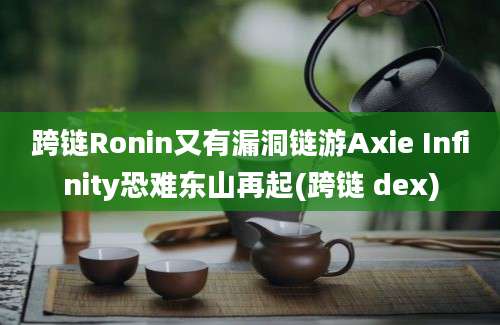 跨链Ronin又有漏洞链游Axie Infinity恐难东山再起(跨链 dex)