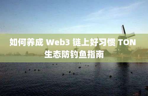 如何养成 Web3 链上好习惯 TON 生态防钓鱼指南