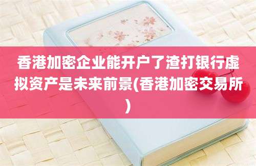 香港加密企业能开户了渣打银行虚拟资产是未来前景(香港加密交易所)