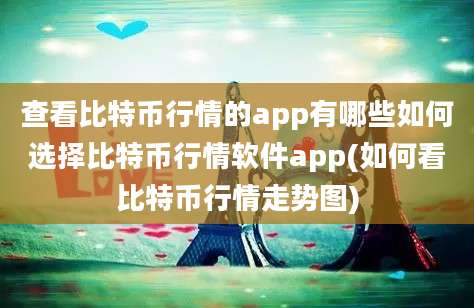 查看比特币行情的app有哪些如何选择比特币行情软件app(如何看比特币行情走势图)