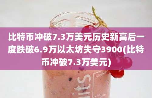 比特币冲破7.3万美元历史新高后一度跌破6.9万以太坊失守3900(比特币冲破7.3万美元)