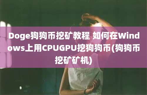 Doge狗狗币挖矿教程 如何在Windows上用CPUGPU挖狗狗币(狗狗币挖矿矿机)