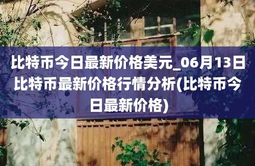 比特币今日最新价格美元_06月13日比特币最新价格行情分析(比特币今日最新价格)