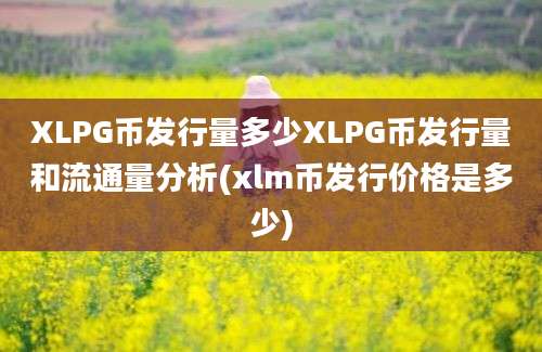 XLPG币发行量多少XLPG币发行量和流通量分析(xlm币发行价格是多少)