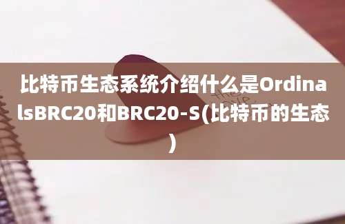 比特币生态系统介绍什么是OrdinalsBRC20和BRC20-S(比特币的生态)