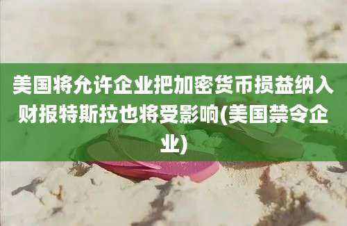 美国将允许企业把加密货币损益纳入财报特斯拉也将受影响(美国禁令企业)