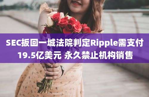 SEC扳回一城法院判定Ripple需支付19.5亿美元 永久禁止机构销售