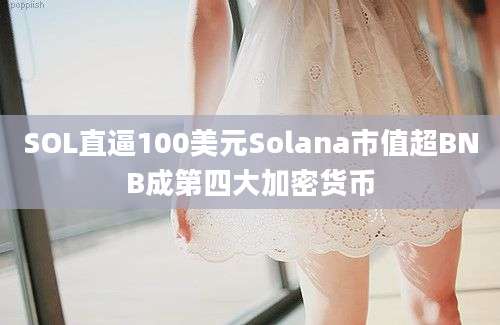 SOL直逼100美元Solana市值超BNB成第四大加密货币