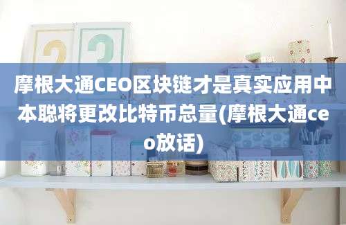 摩根大通CEO区块链才是真实应用中本聪将更改比特币总量(摩根大通ceo放话)