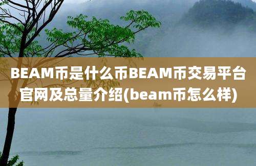 BEAM币是什么币BEAM币交易平台官网及总量介绍(beam币怎么样)