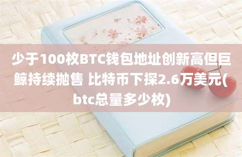 少于100枚BTC钱包地址创新高但巨鲸持续抛售 比特币下探2.6万美元(btc总量多少枚)