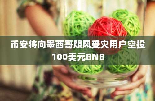 币安将向墨西哥飓风受灾用户空投100美元BNB