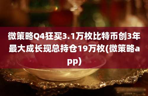 微策略Q4狂买3.1万枚比特币创3年最大成长现总持仓19万枚(微策略app)