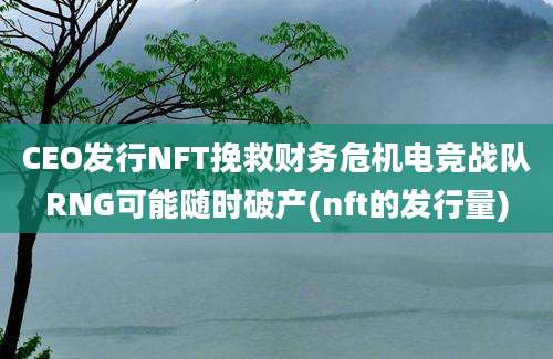 CEO发行NFT挽救财务危机电竞战队RNG可能随时破产(nft的发行量)