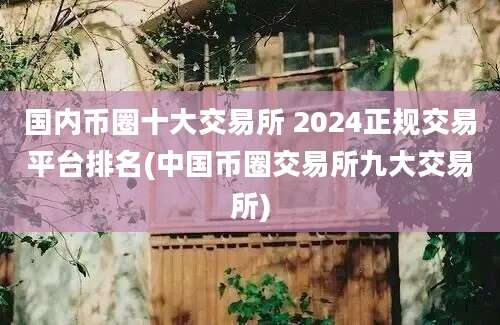 国内币圈十大交易所 2024正规交易平台排名(中国币圈交易所九大交易所)