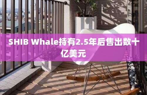 SHIB Whale持有2.5年后售出数十亿美元