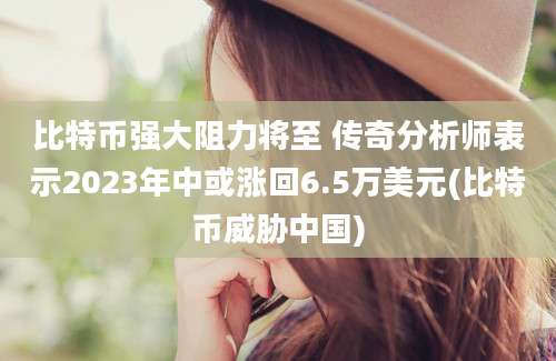 比特币强大阻力将至 传奇分析师表示2023年中或涨回6.5万美元(比特币威胁中国)