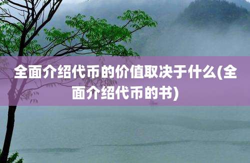 全面介绍代币的价值取决于什么(全面介绍代币的书)