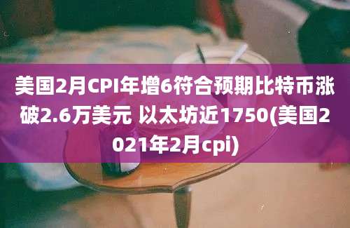 美国2月CPI年增6符合预期比特币涨破2.6万美元 以太坊近1750(美国2021年2月cpi)