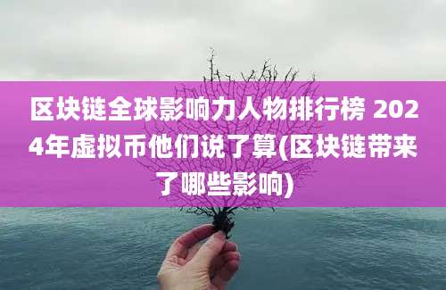 区块链全球影响力人物排行榜 2024年虚拟币他们说了算(区块链带来了哪些影响)